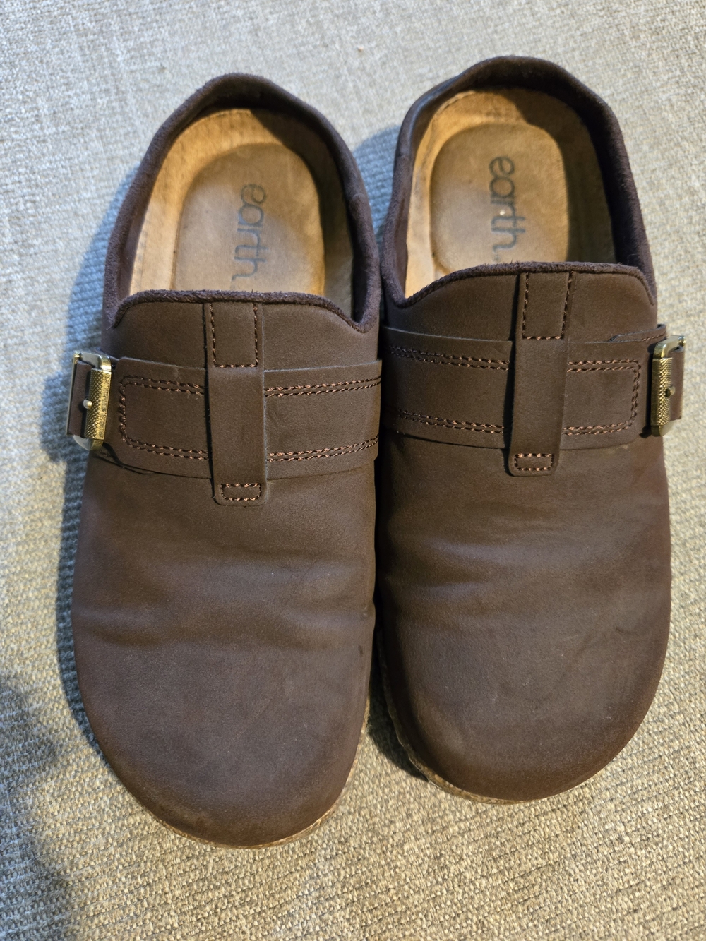 Earth Origins Womens Slip-On Casual Shoes in Dark Brown